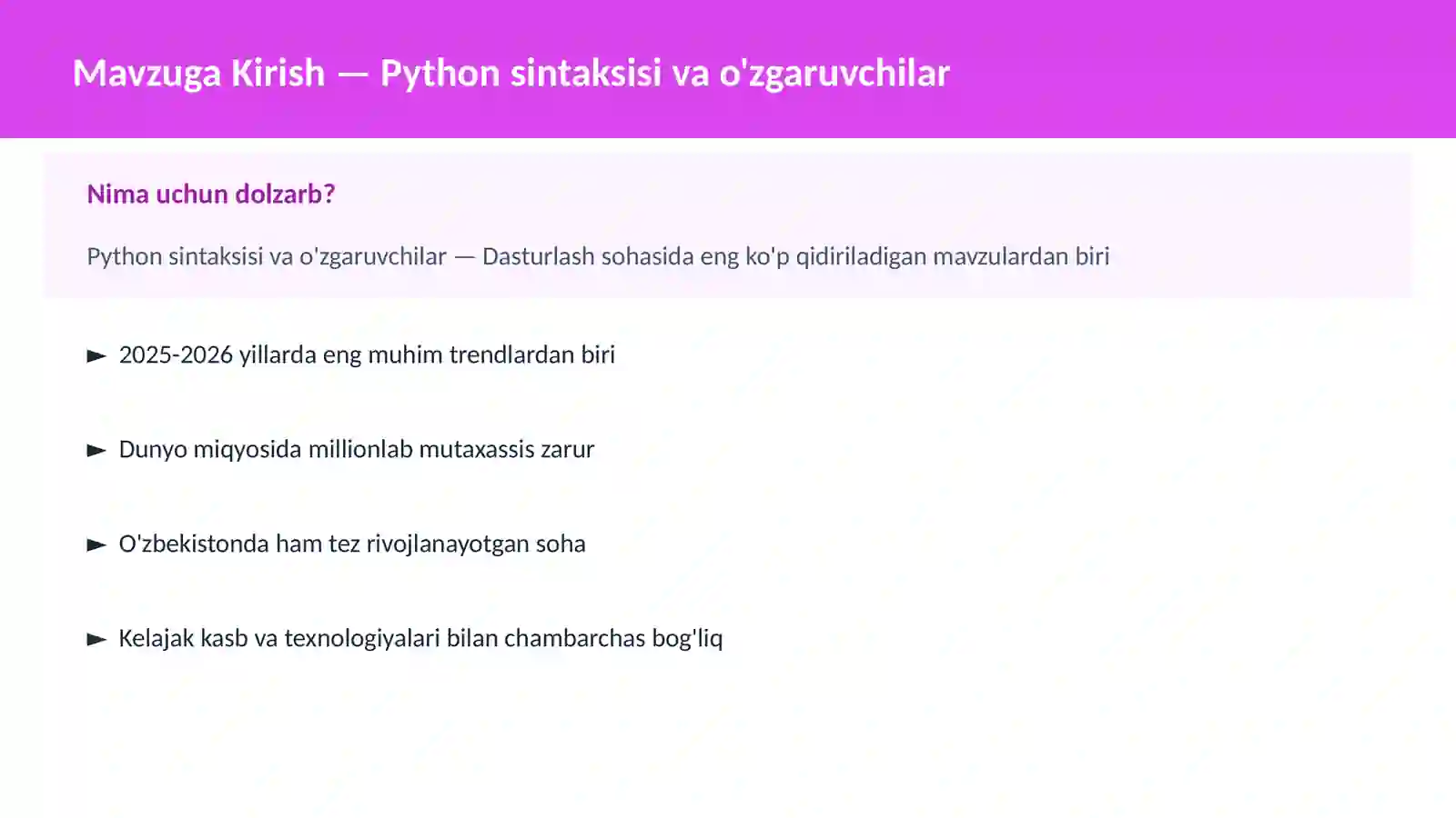 DASTURLASH | PYTHON DASTURLASH 2