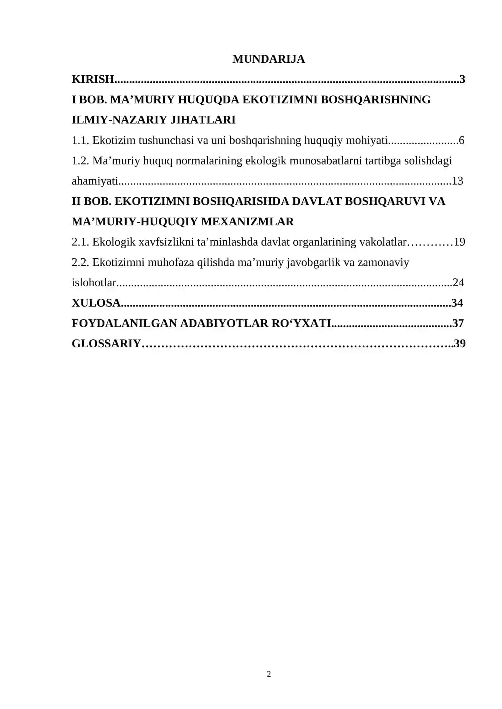 Mamuriy huquq va ekotizimni boshqarish 2