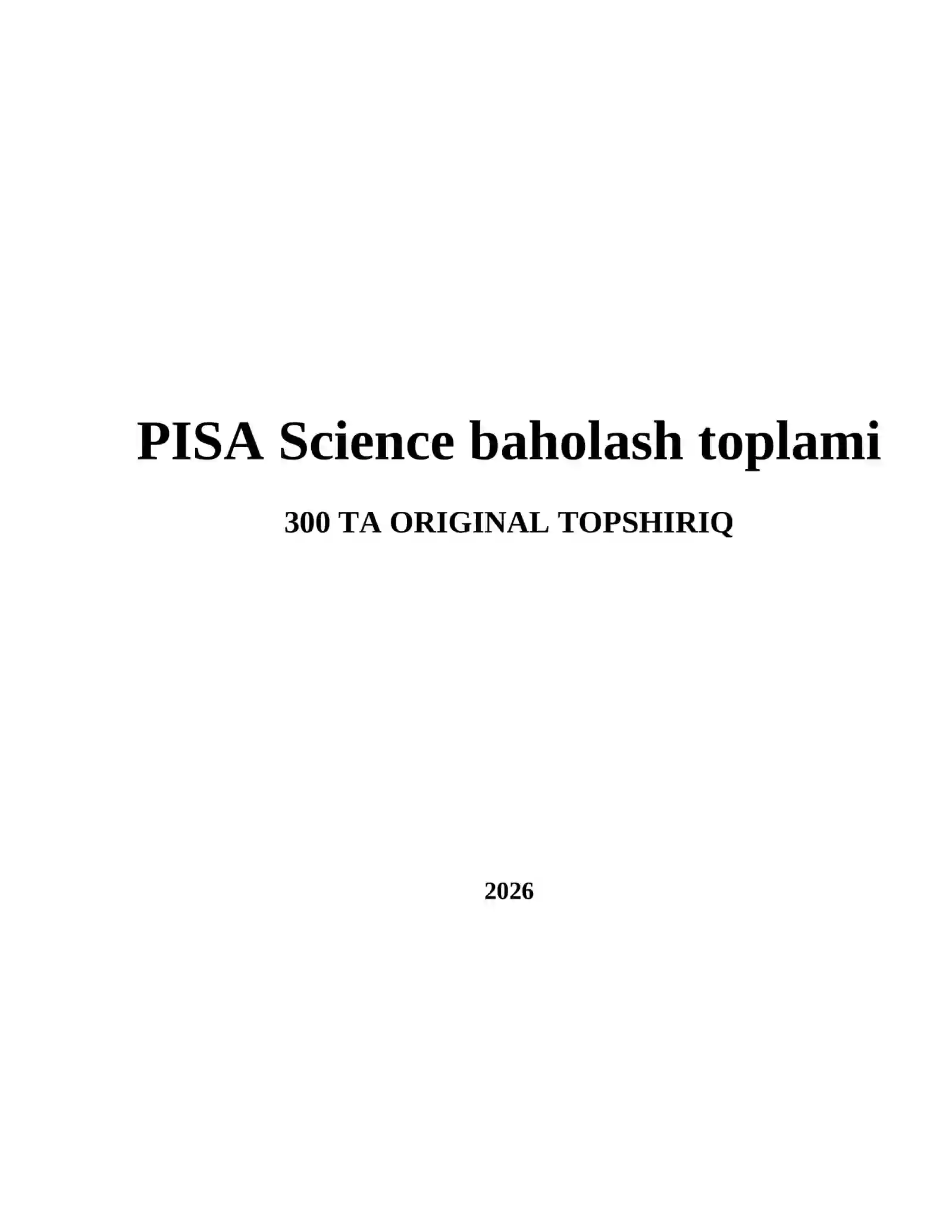 PISA Science baholash toplami 2