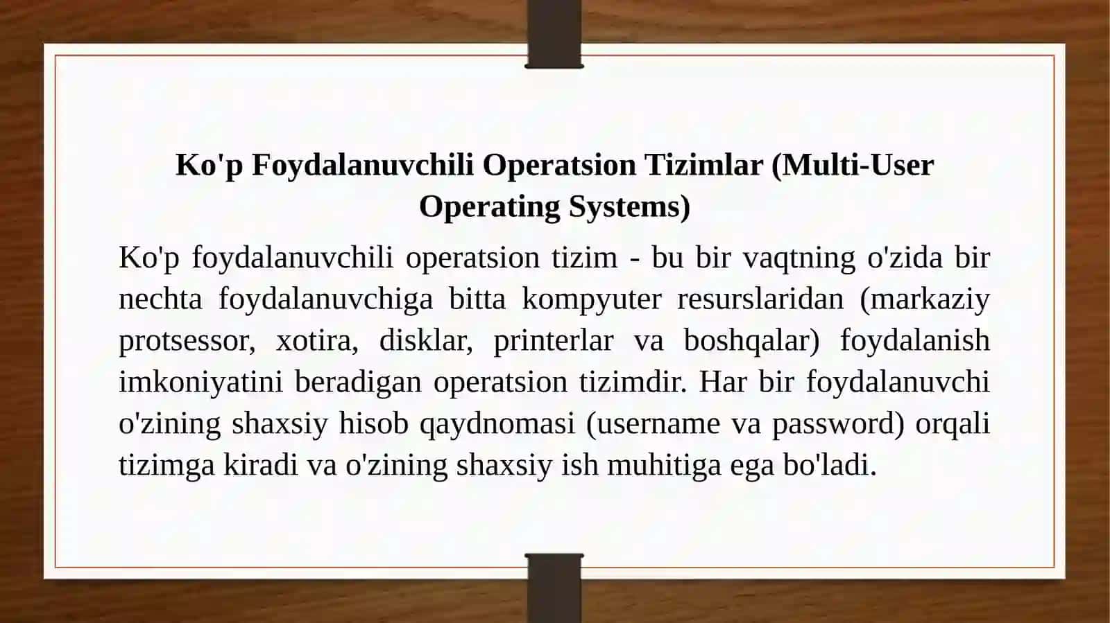 Ko'pFoydalanuvchiliOperatsionTizimlar 2