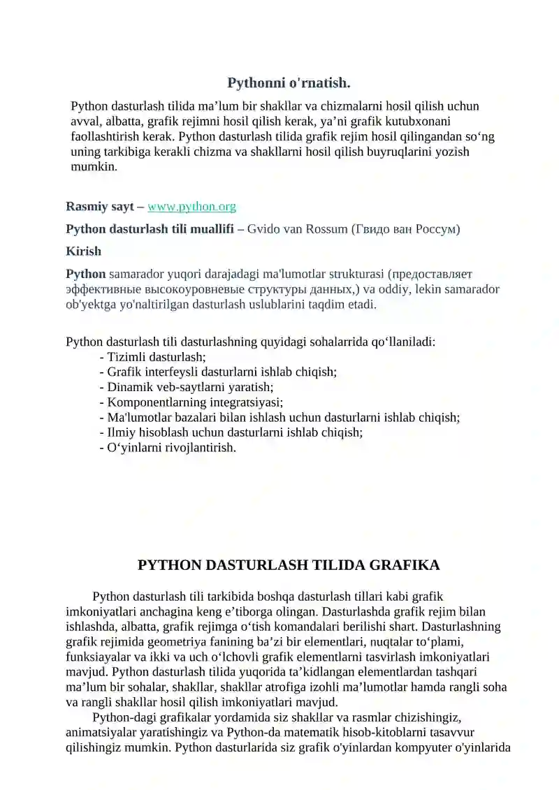 Python Dasturlash Tili Tarkibida Grafiklar Chizish va Ularni Qayta Ishlash 2