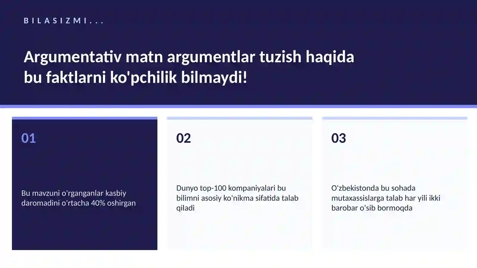 Argumentativ matn argumentlar tuzish 2