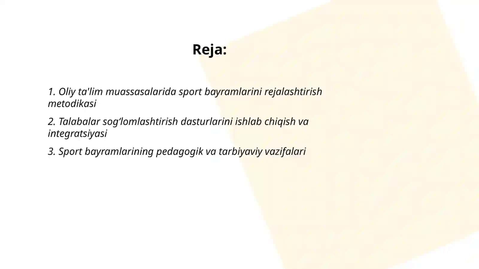 Oliy ta'lim muassasalaridagi talabalar sport bayramlari va sog‘lomlashtirish tadbirlarini tashkil etish va о‘tkazish metodikasi 2