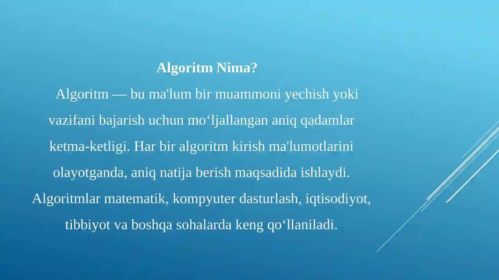 Algoritm Nima? 2