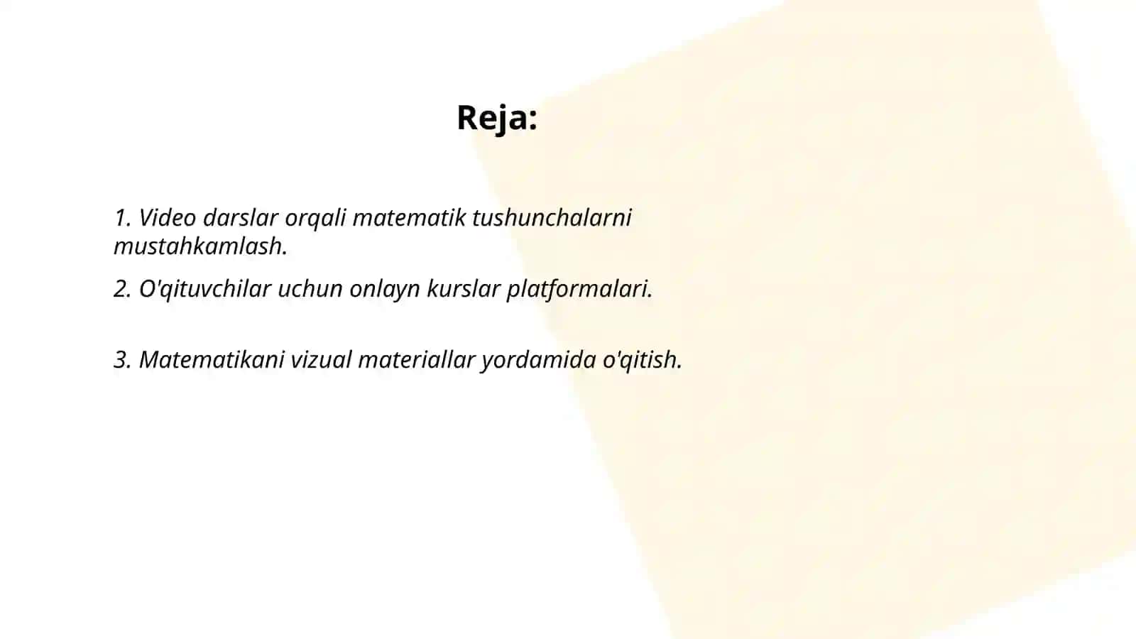 O'qituvchilarga matematik bilimlarni mustahkamlash 2