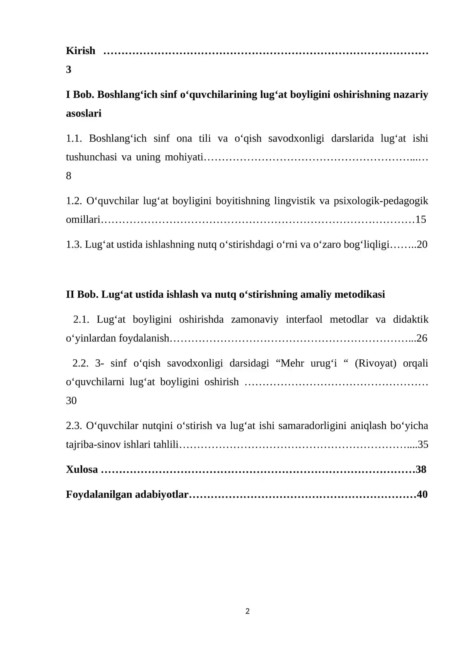 Ona tili va oʻqish savodxonligi darslarida lugʻat ustida ishlash va nutq oʻstirish metodikasi 2