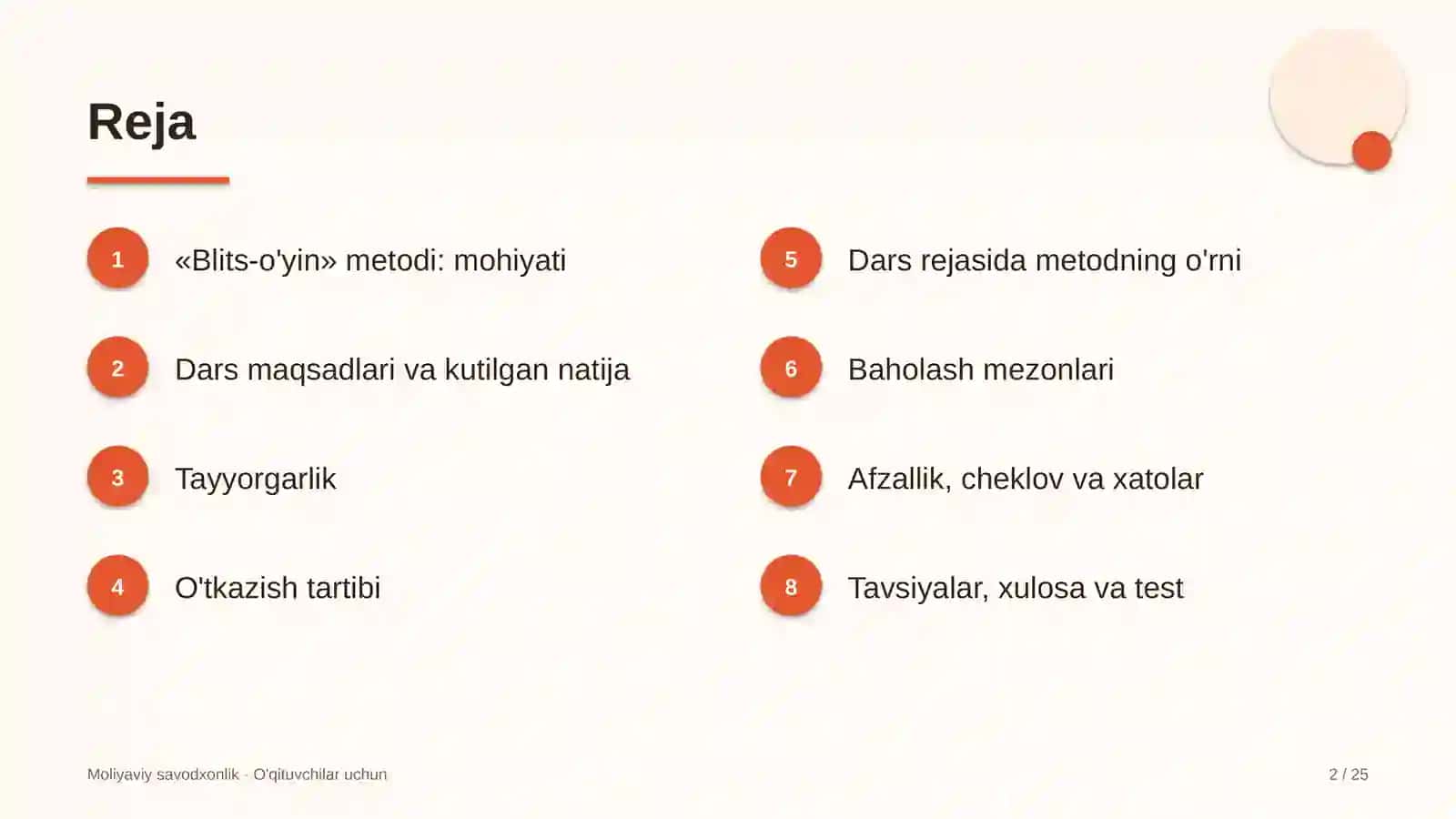 moliyaviy savodxonlik darslarida blits o'yin metodidan foydalanish 1506 2
