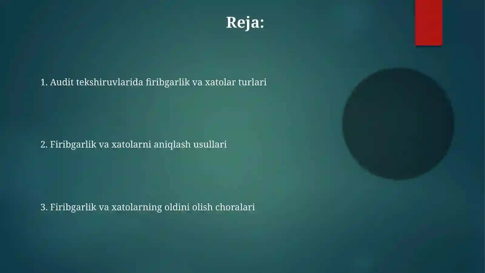 Audit tekshiruvlarida aldash va xato 2