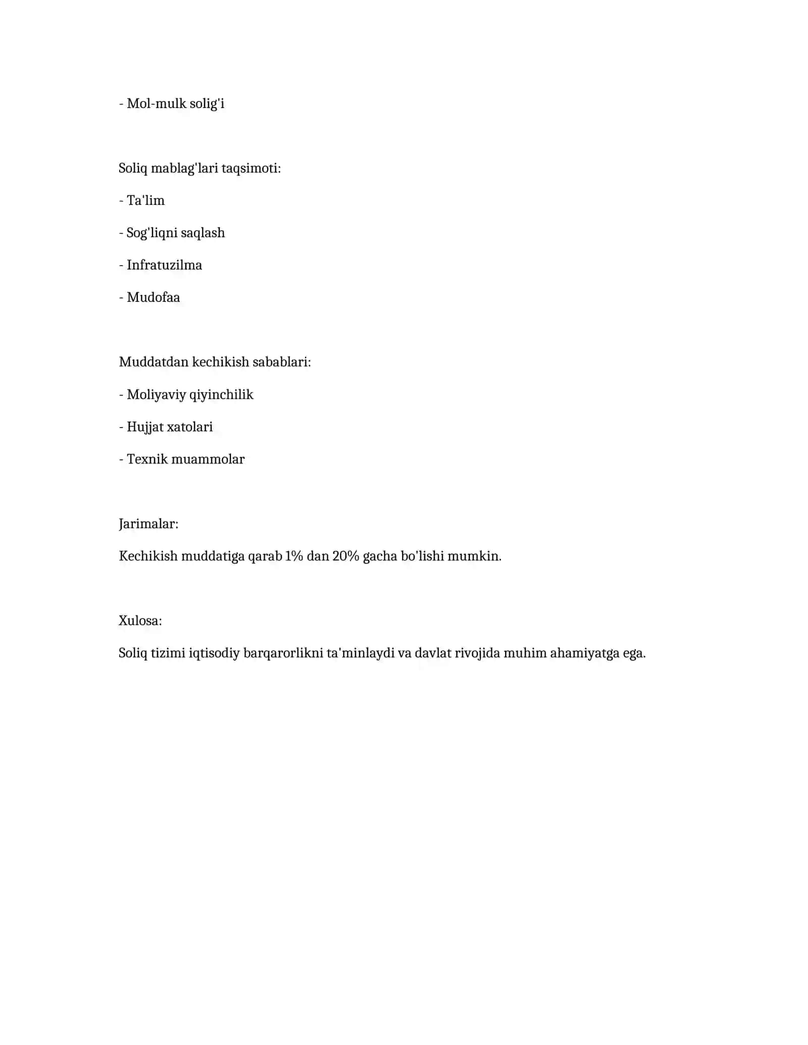 O'zbekiston Respublikasida soliq tizimi va turlari 2