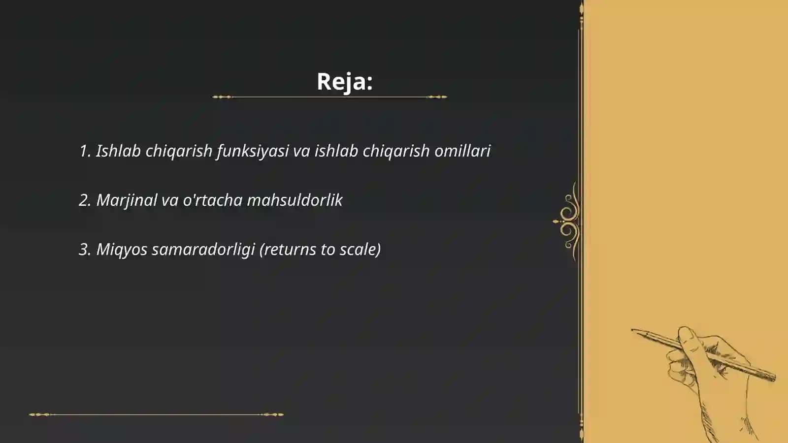 Ishlab chiqarish, xarajatlar, talab va foydani maksimallashtirish 2