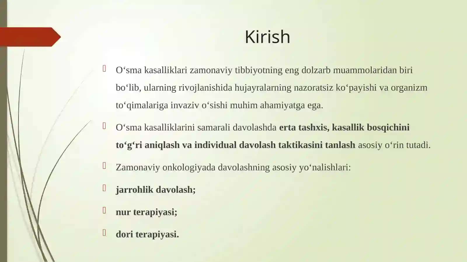 O‘smakasalliklarining kompleks davolash yillari 2
