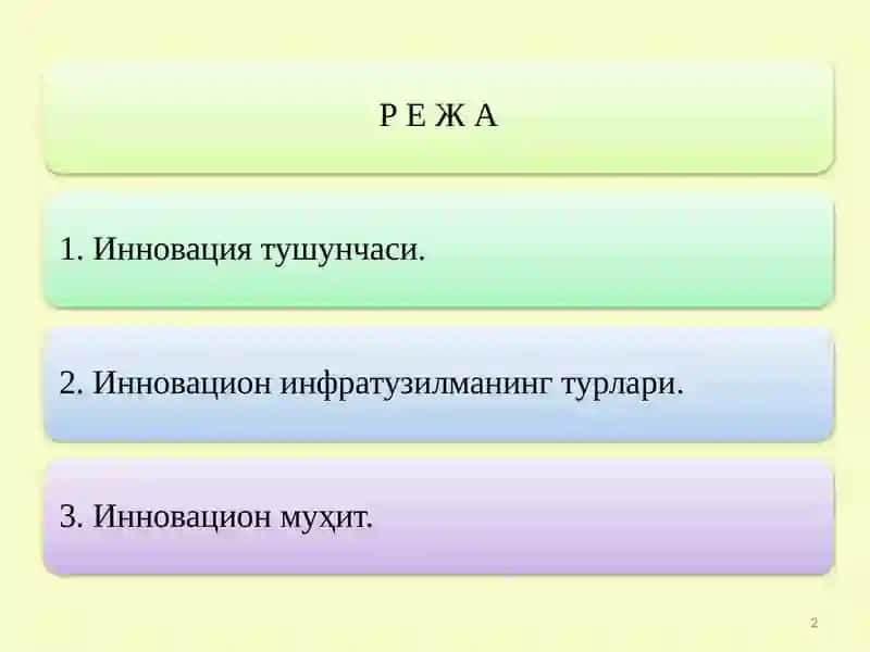 ИННОВАЦИОН ИҚТИСОДИЁТНИНГ МОҲИЯТИ: АСОСИЙ ТУШУНЧАЛАР 2