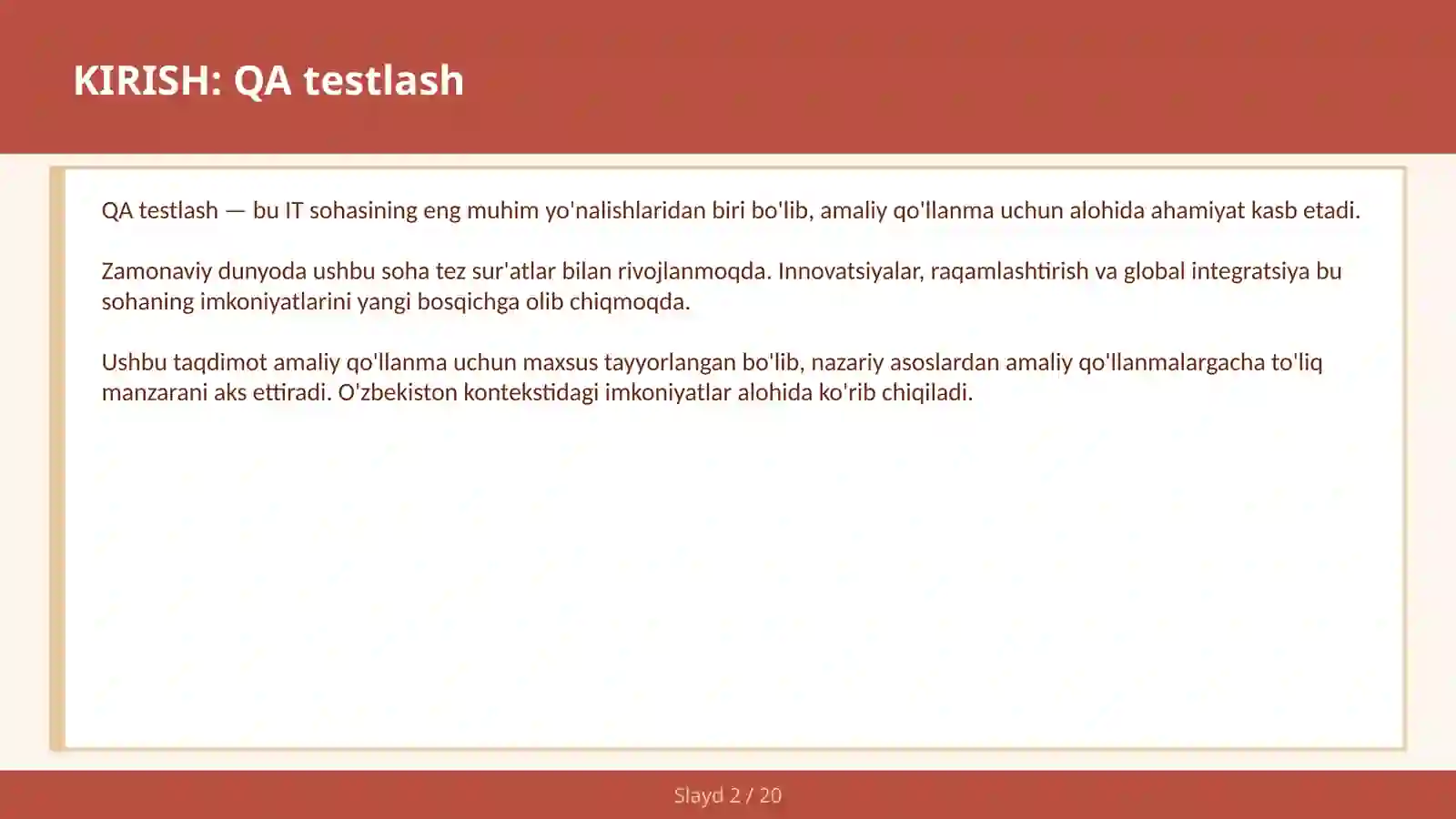 QA testlash 2