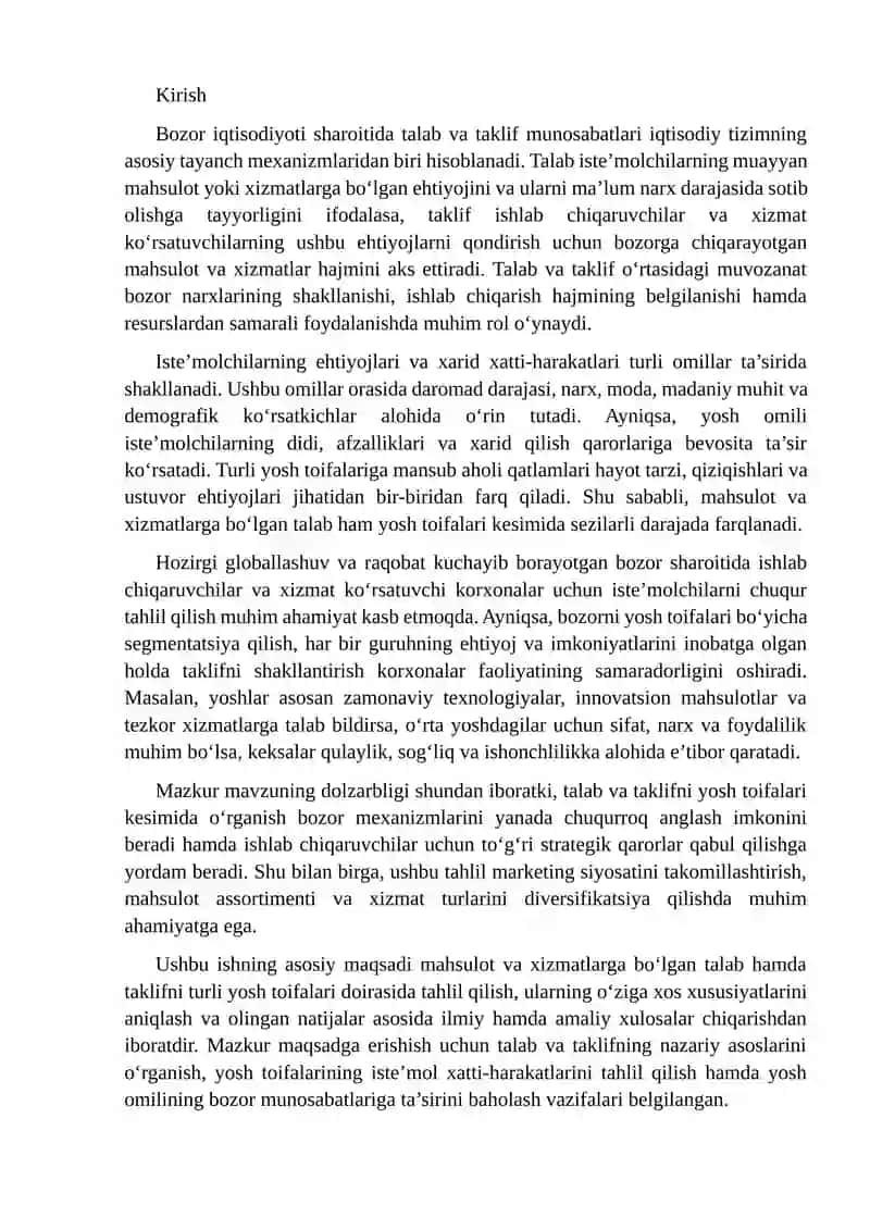 Bozor Iqtisodiyoti Sharoitida Talab va Taklif Munosabatlari 2