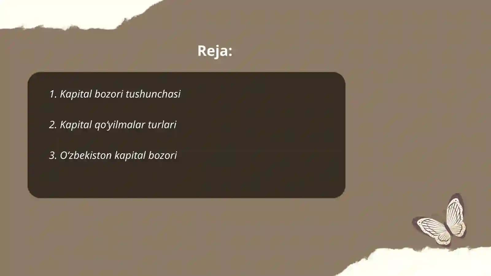 Kapital qoʻyilmalar va kapital bozori 2