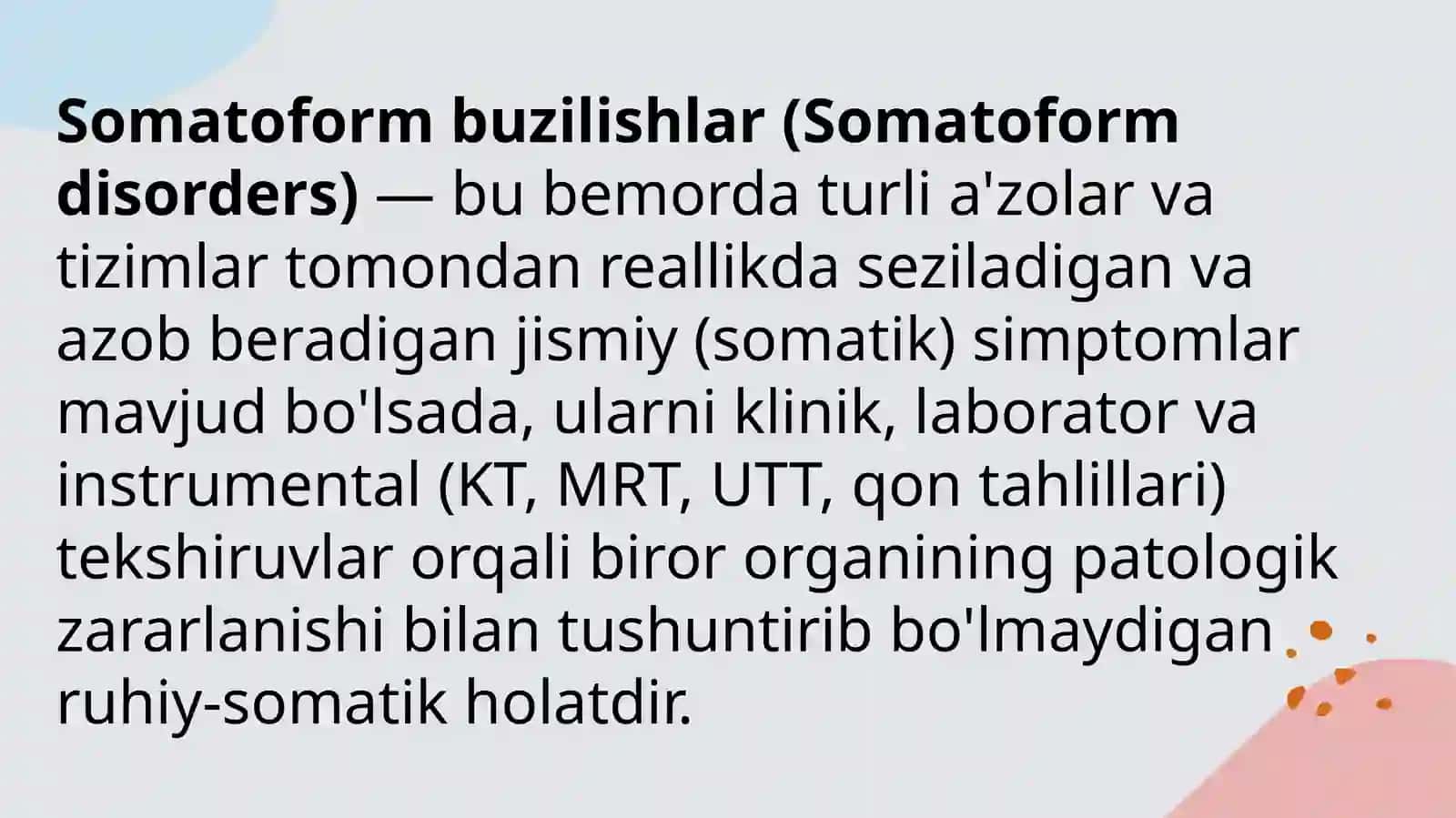 Somatoformbuzilishlar 2