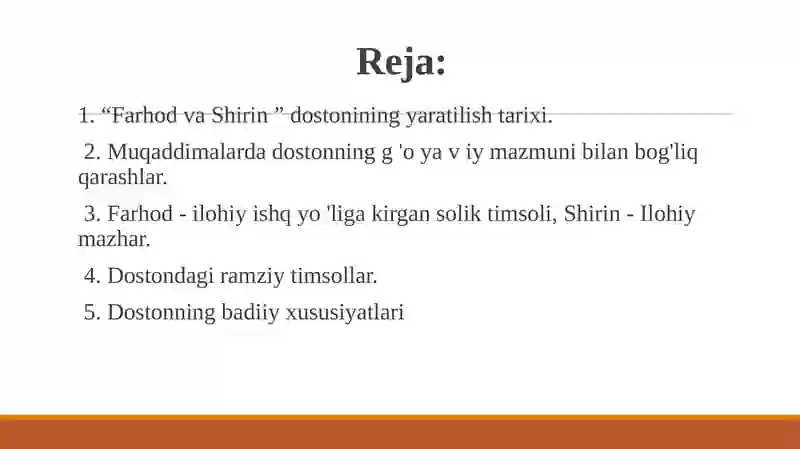“Farhod va Shirin” dostoning timsollar olami 2