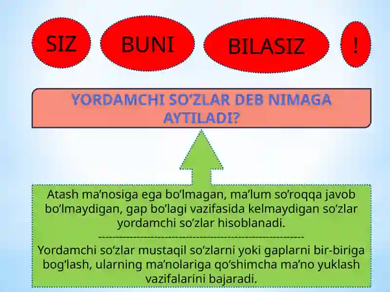 Yordamchi So’zlar 2