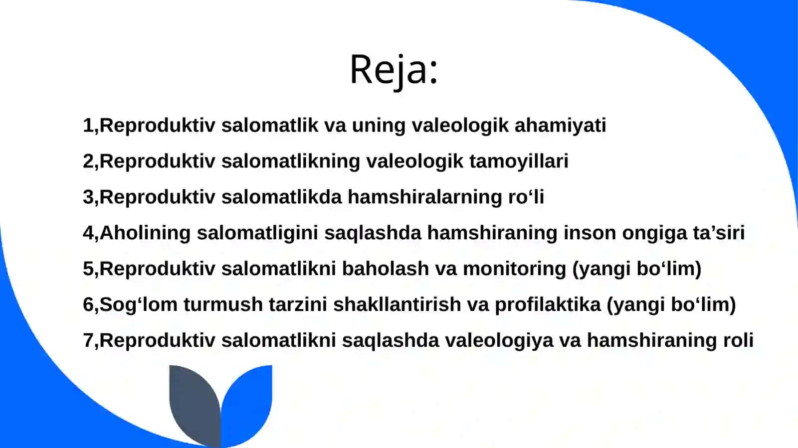 Reproduktiv salomatlikning valeologik tamoyillari 2