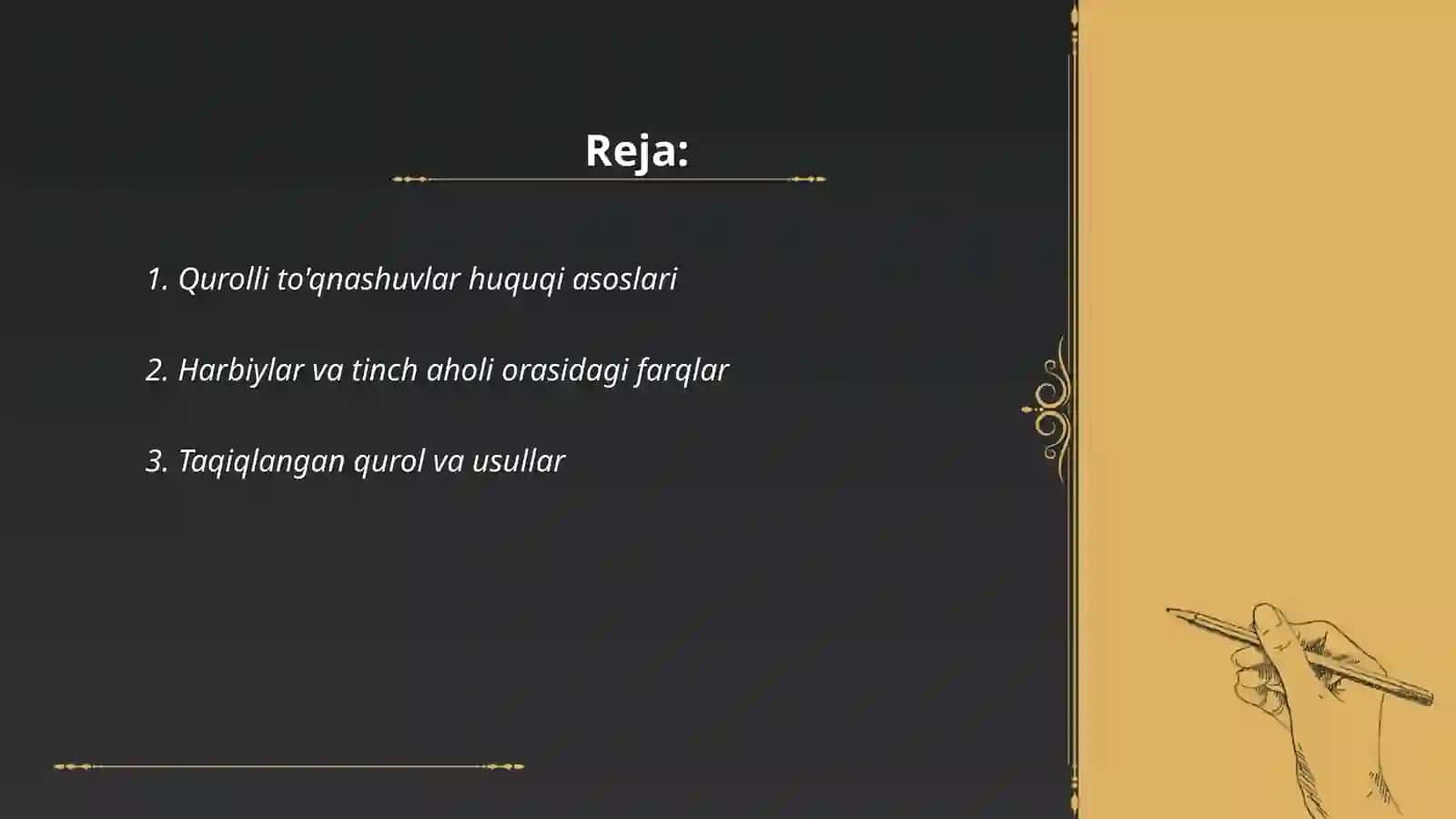 Qurolli to'qnashuvlar huquqi asoslari 2