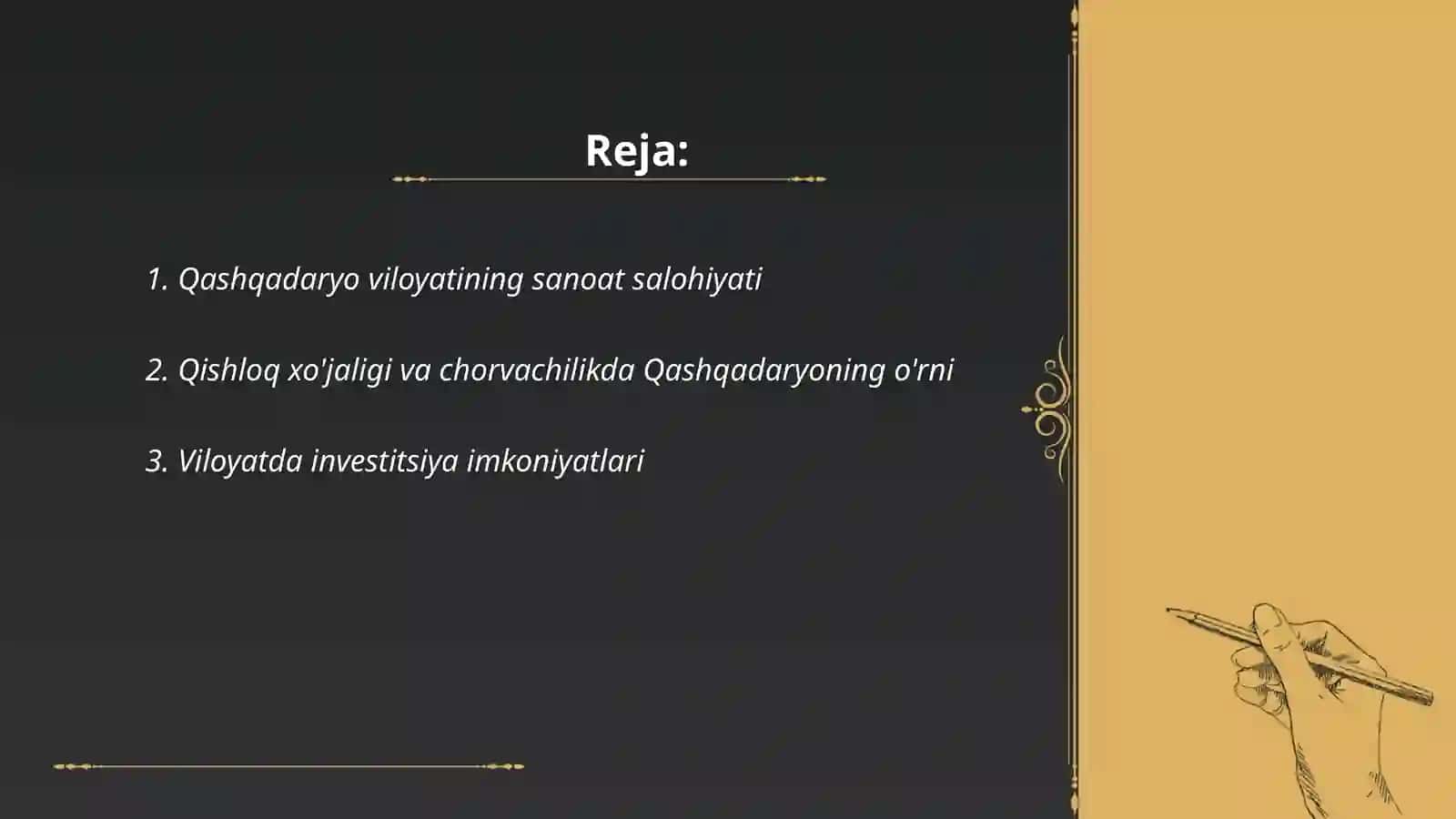 Qashqadaryo viloyati mintaqaviy iqtisodiyoti 2