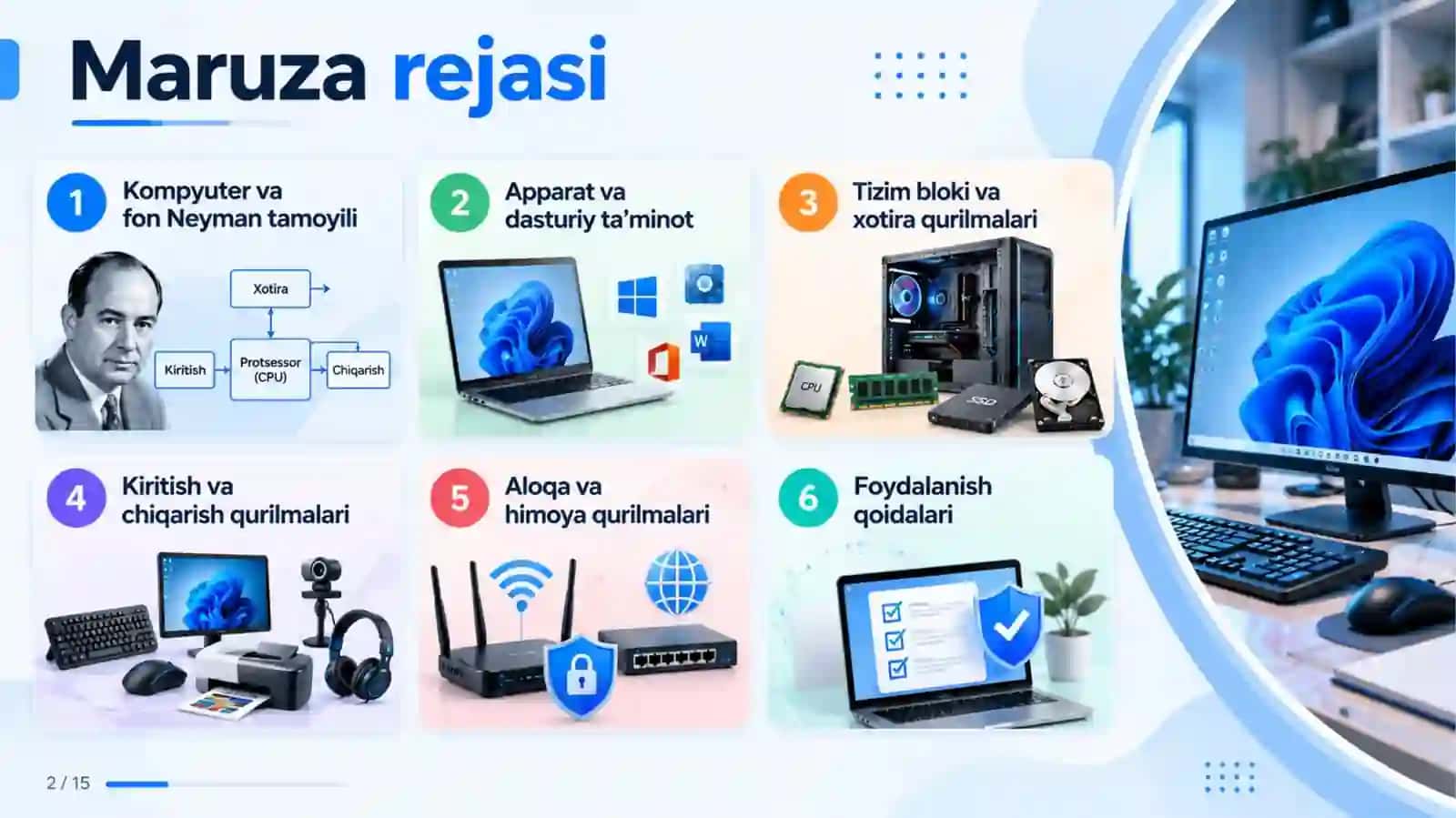 Kompyuterning asosiy qurilmalari 2