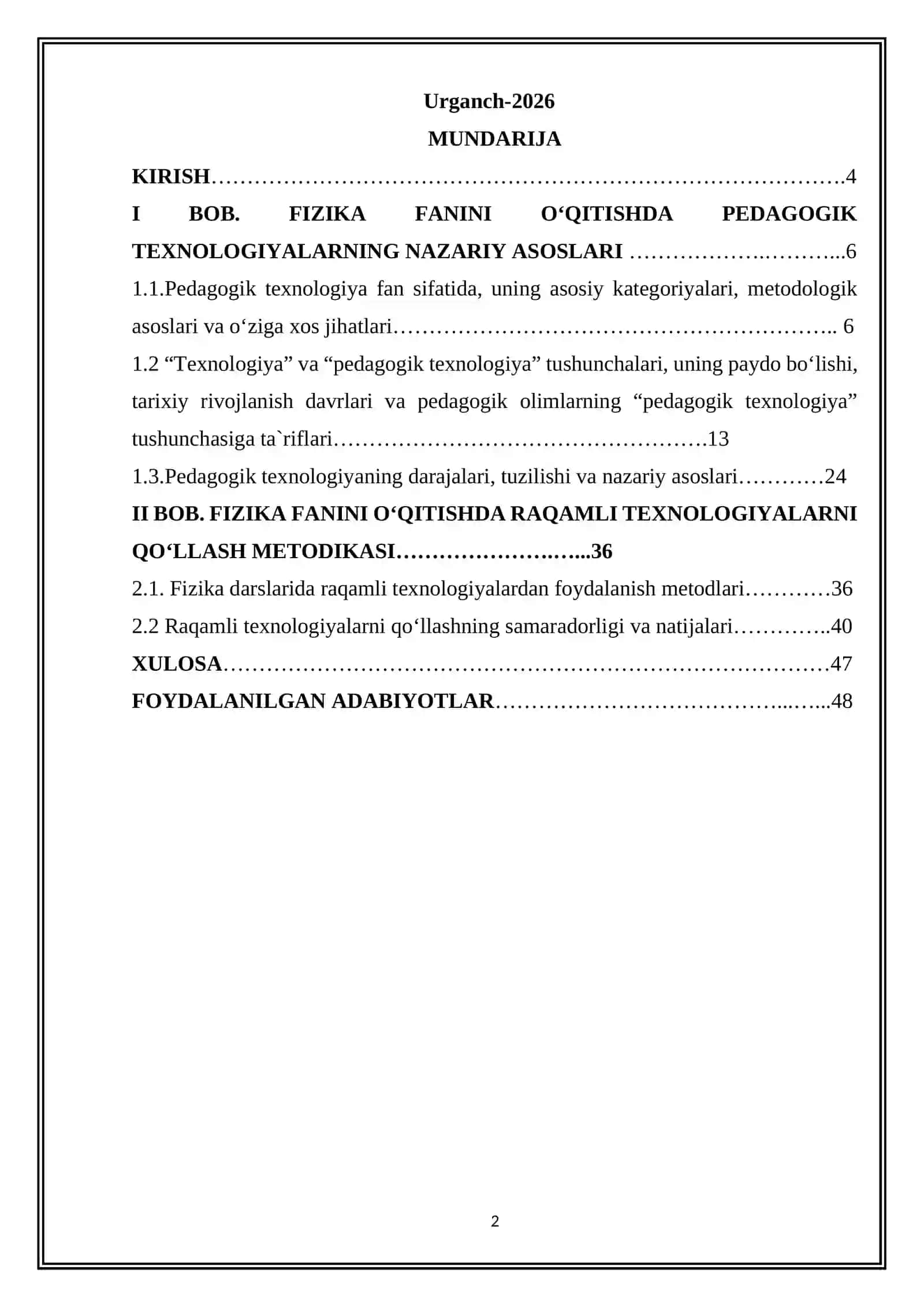 Fizika fanini o‘qitishda pedagogik texnologiyalardan foydalanish 2