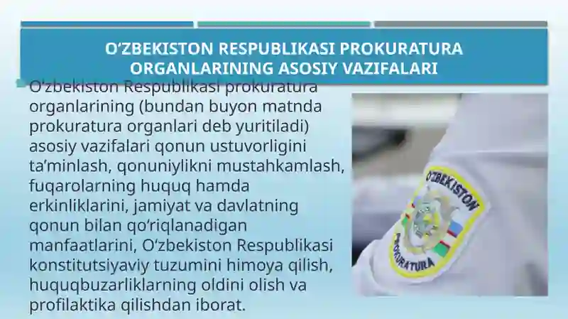 O‘zbekiston Respublikasi Prokuratura Organlarining Asosiy Vazifalari 2