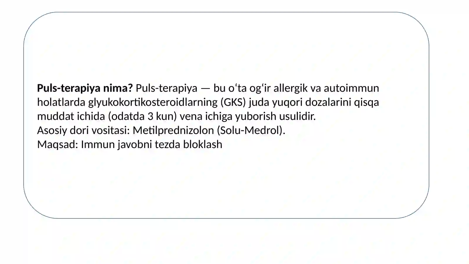 Allergalogiyada puls terapiya 2