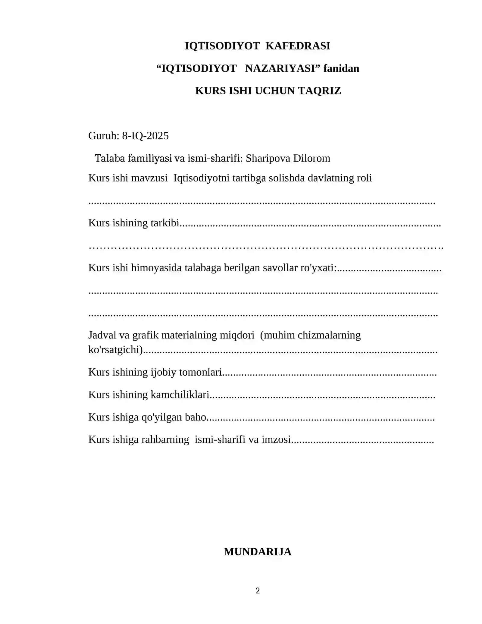 Iqtisodiyotni tartibga solishda davlatning roli 2