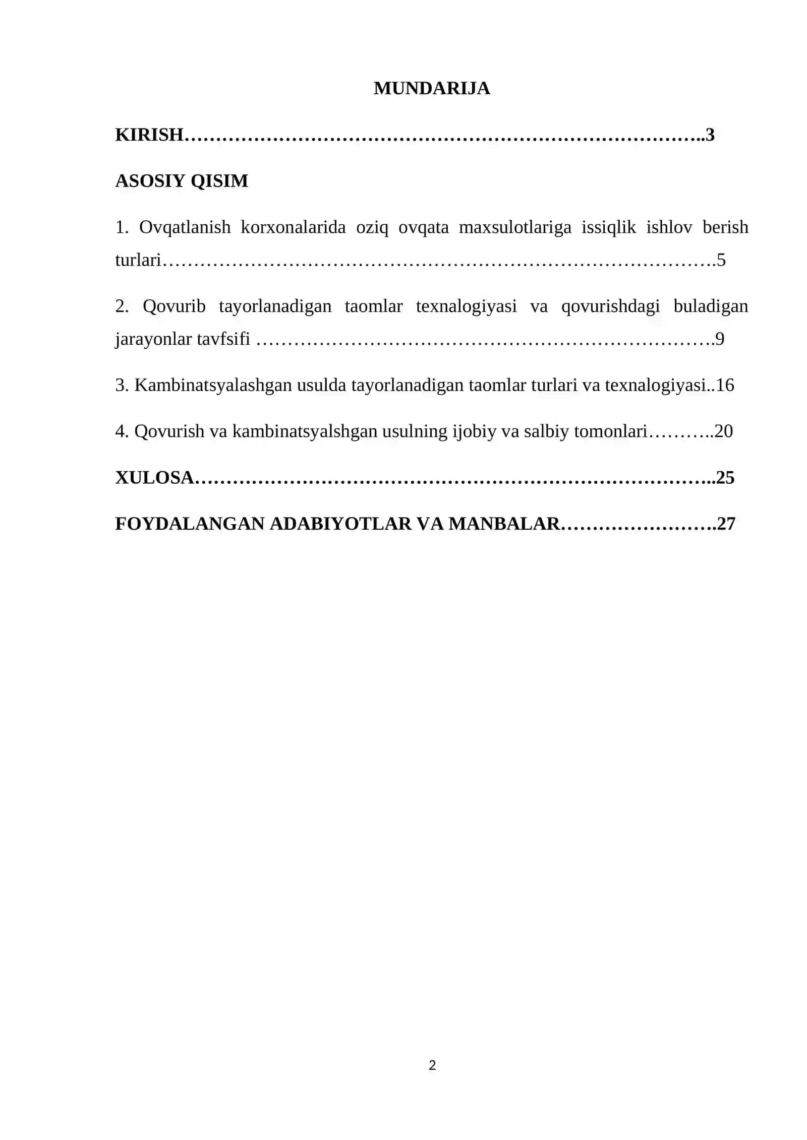 Ovqatlanish korxonalarida xomashiyo va maxsulotlarga qovurish va kambinatsyalashgan usul orqali tayorlanadigan ikkinchi taomlar texnalogiyasi 2