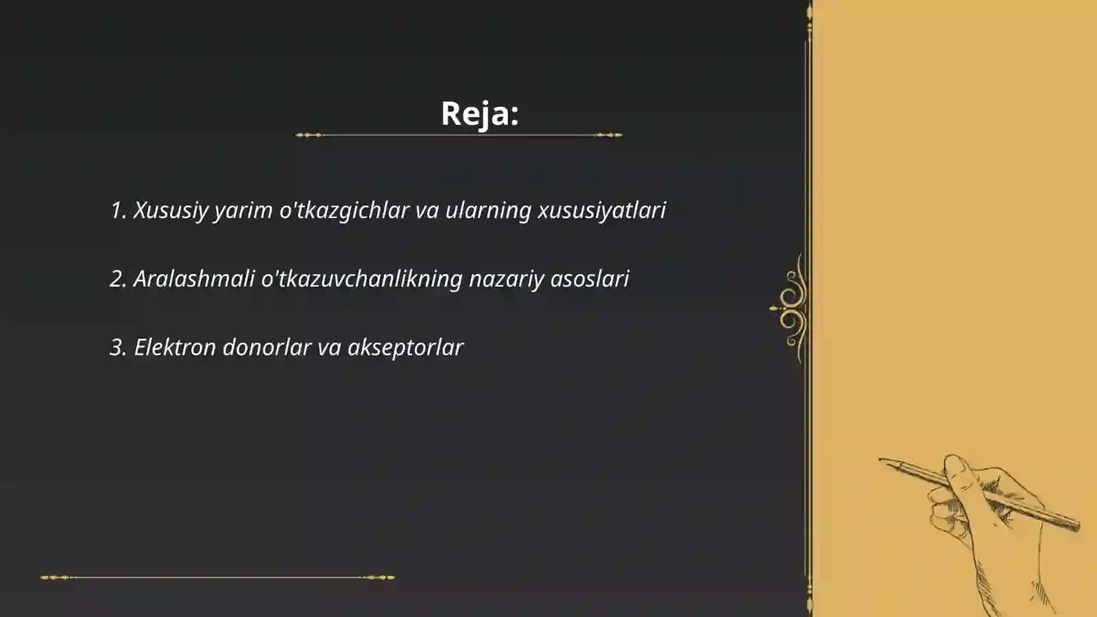 Xususiy yarim õtkazgicharda aralashmali õtkazuvchanlik 2