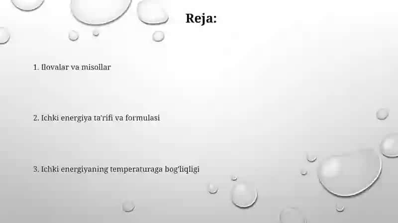 Ideal gazning ichki energiyasi 2