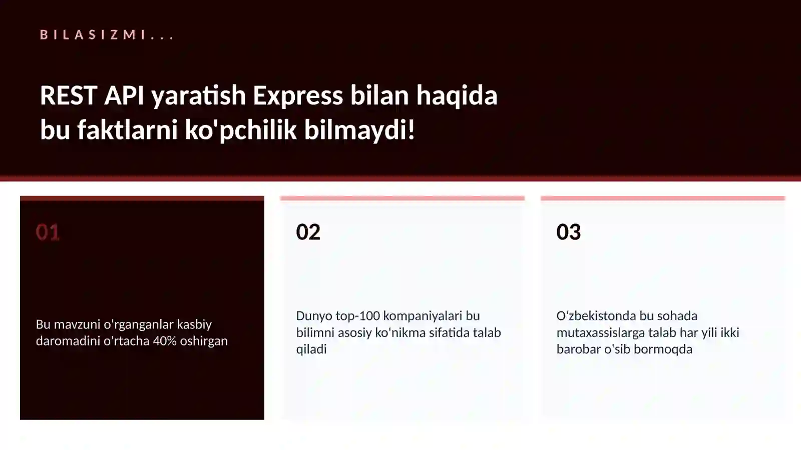 REST API yaratish Express bilan 2