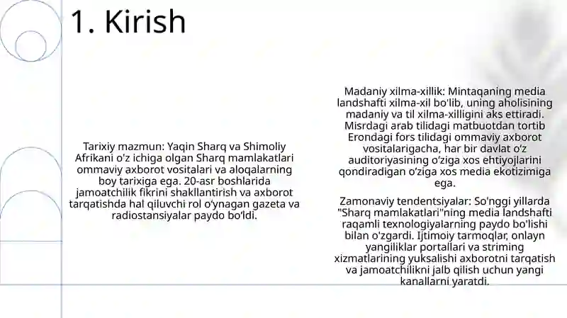 Sharq Mamlakatlarida Mediata'Lim 2