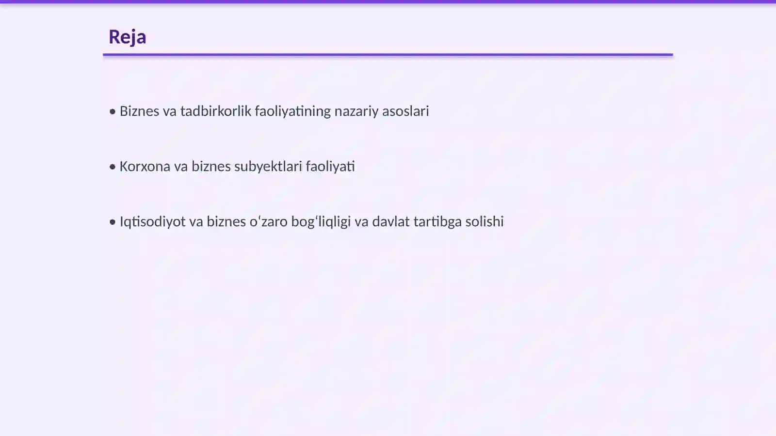 Iqtisodiyot va biznesning asosiy tushunchalari 2