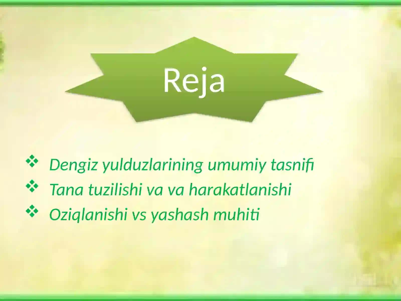 Dengizyulduzi-Asteriasrubensningtashqivaichkituzilishinio‘rganish 2