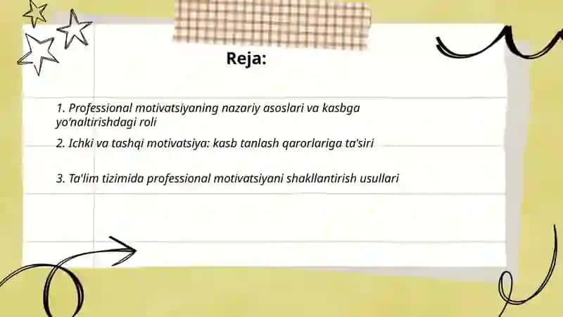 Professional motivatsiyaning nazariy asoslari va kasbga yoʻnaltirishdagi roli 2