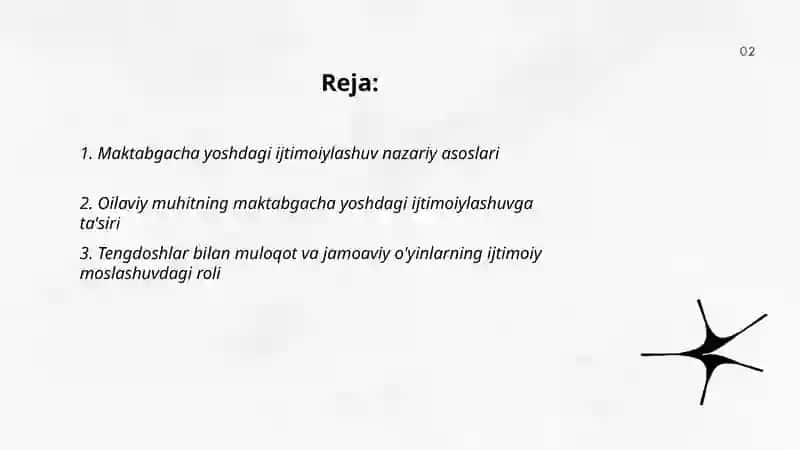 Maktabgacha yoshdagi ijtimoiylashuv va ijtimoiy moslashuv xususiyatlarini oʻrganish 2