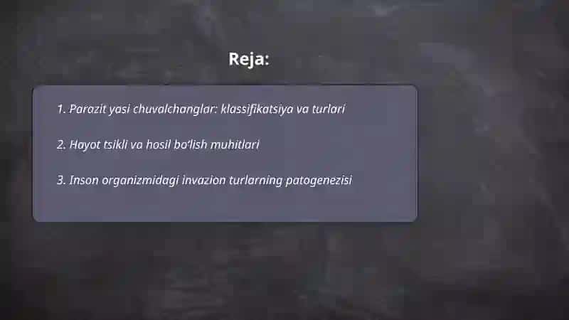 Parazit yasi chuvalchanglar va ularning tibbiyotdagi ahamiyati 2