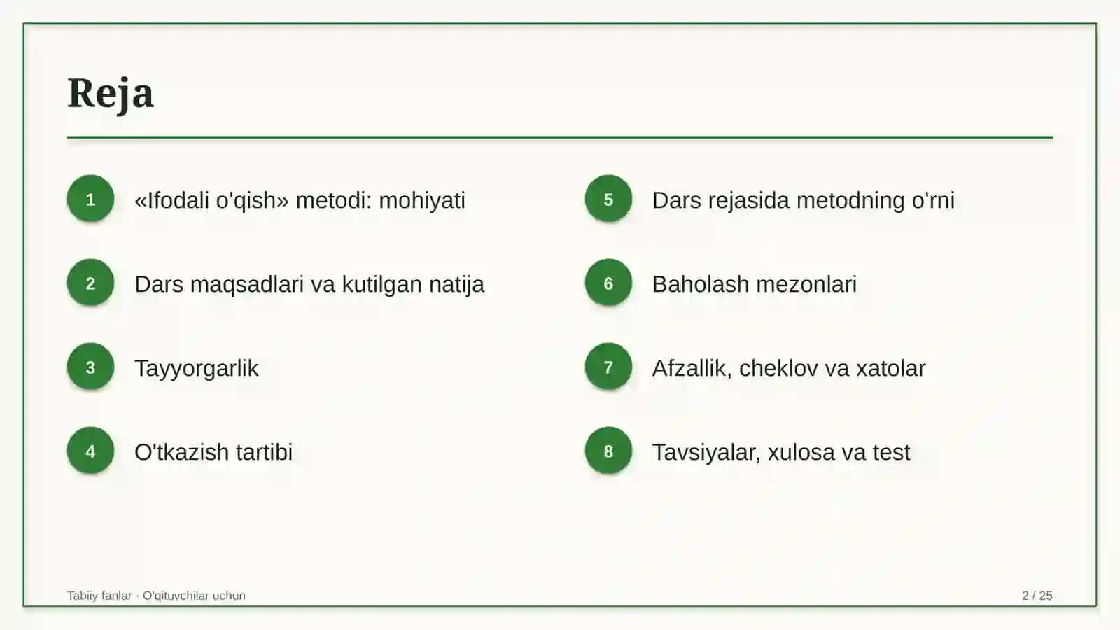tabiiy fanlar darslarida ifodali o'qish metodidan foydalanish 7514 2