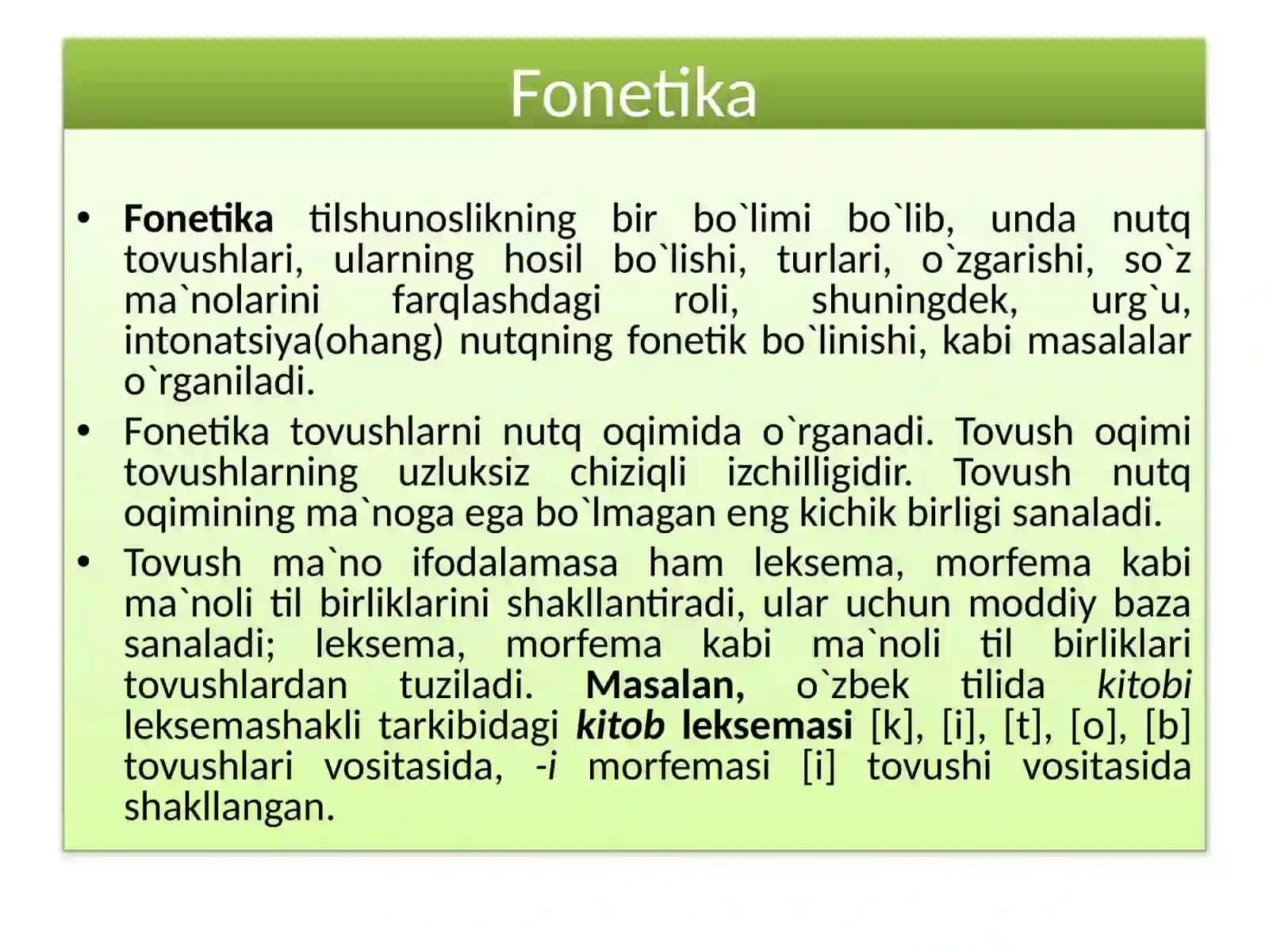 Fonetika. Nutq tovushlari va tasnifi 2