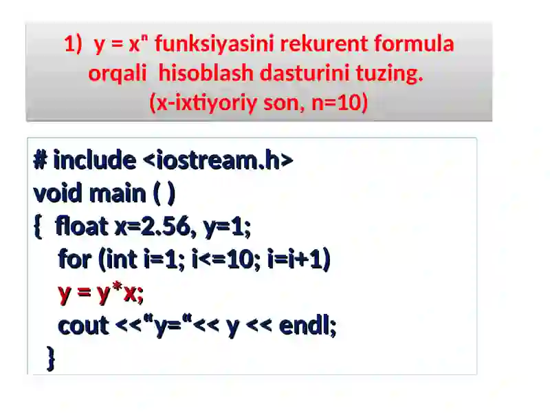 MURAKKAB ALGORITMLARNI DASTURLASH 2