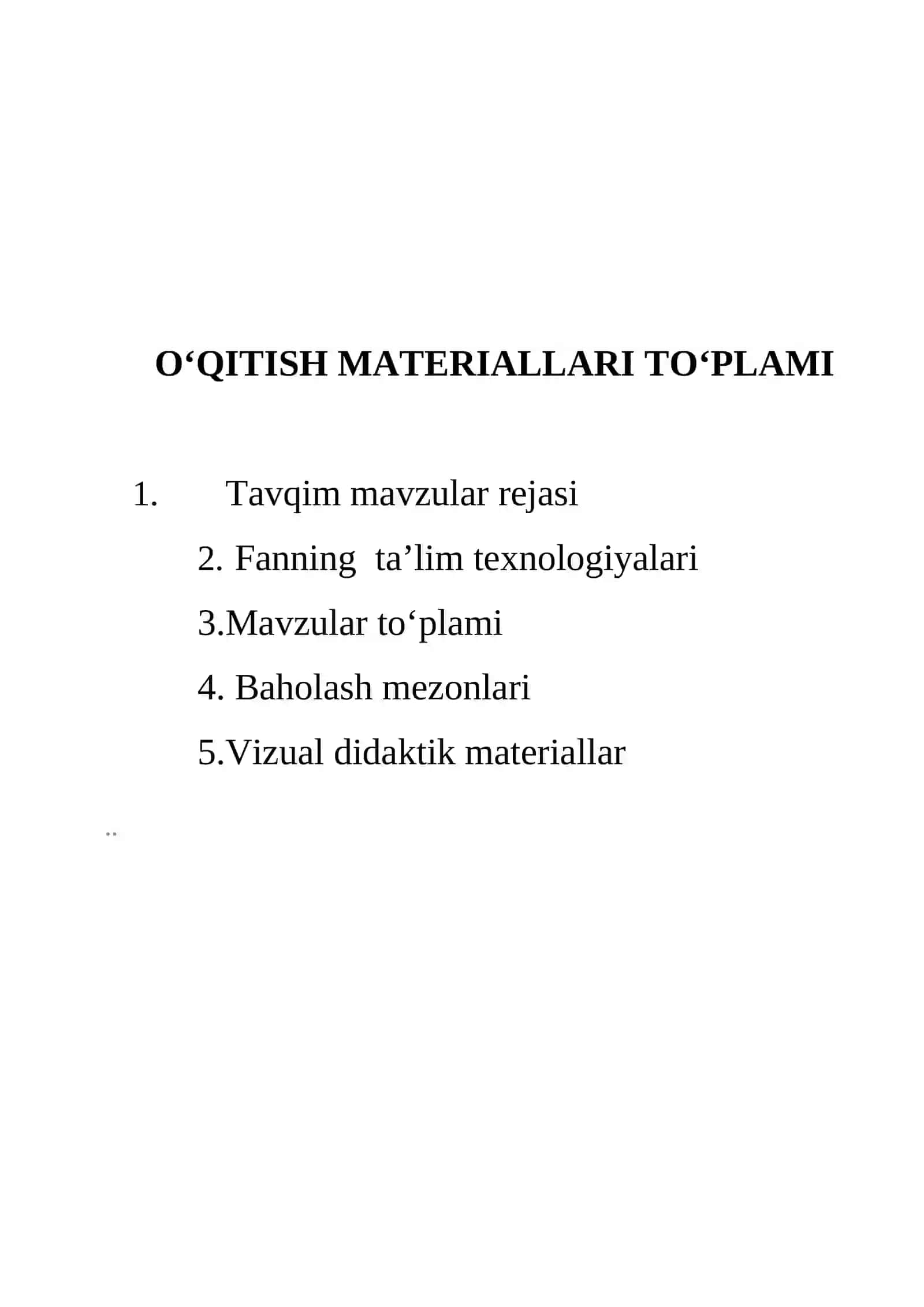Rivojlantiruvchi ta’lim muhitini tashkil etish oʻquv amaliyoti fanidan O‘QITISH MATERIALLARI TO‘PLAMI 2