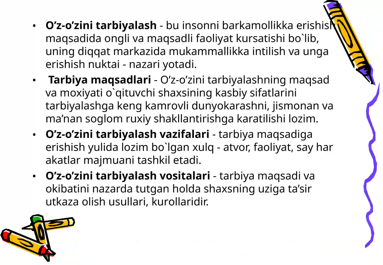 O'z-o'zini tarbiyalash 2