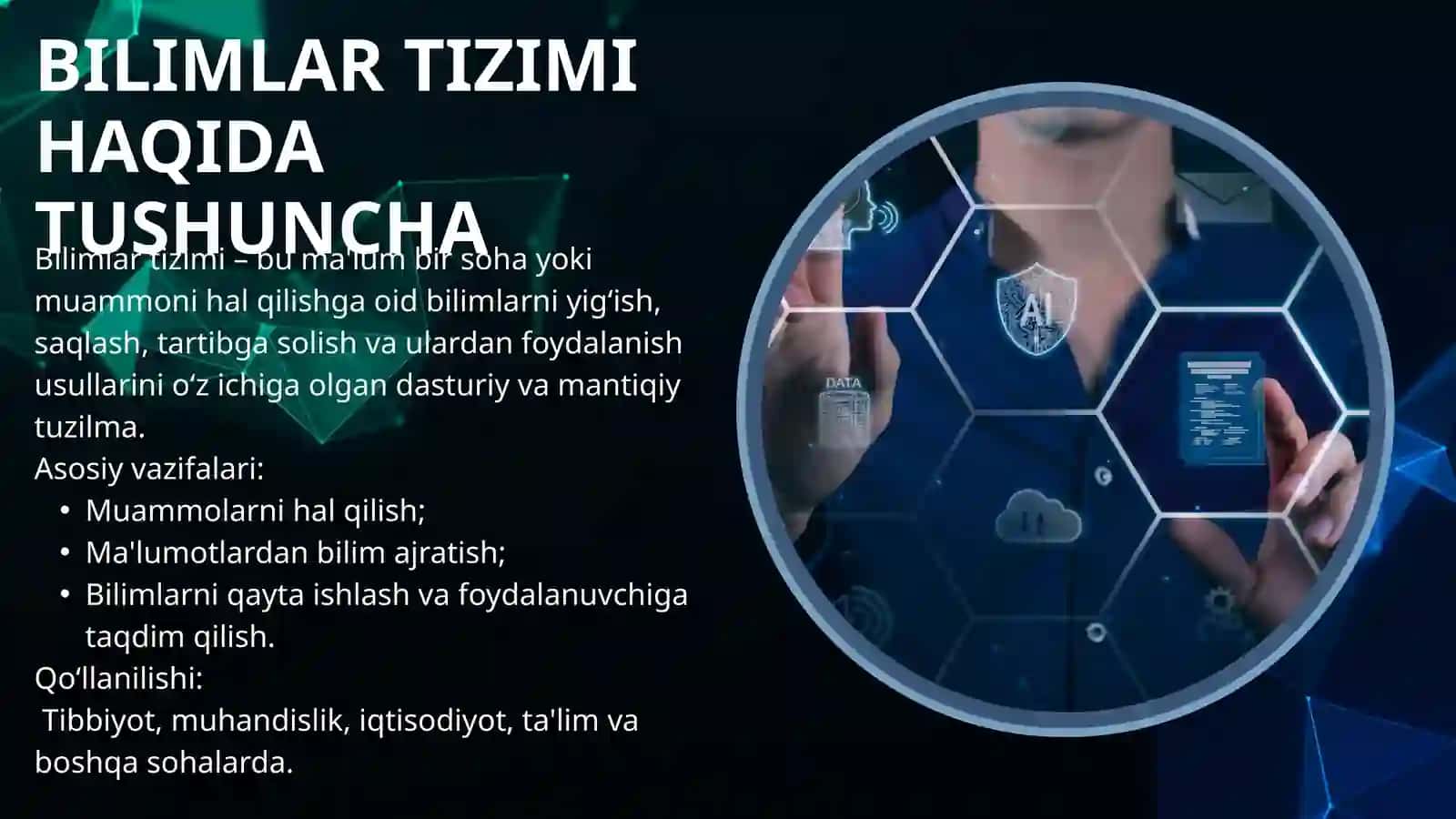 BILIMLAR TIZIMI, BILIMLARNI TASVIRLASH MODELLARI: MANTIQIY, TO‘RLI, FREYMLI, PRODUKSION; OID ISHLARNI KOMPYUTERDA LOYIHALASH 2