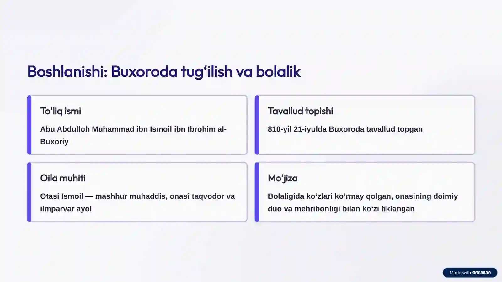 Imom al-Buxoriy hayoti: Hadis ilmining sultoni 2