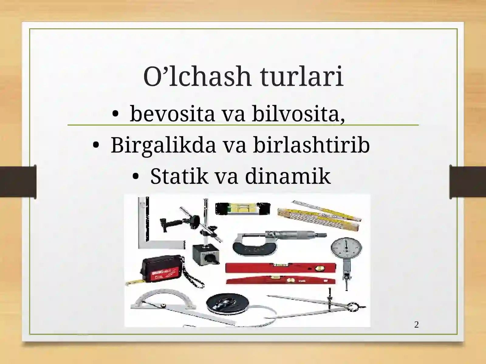 O’lchash turlari 2