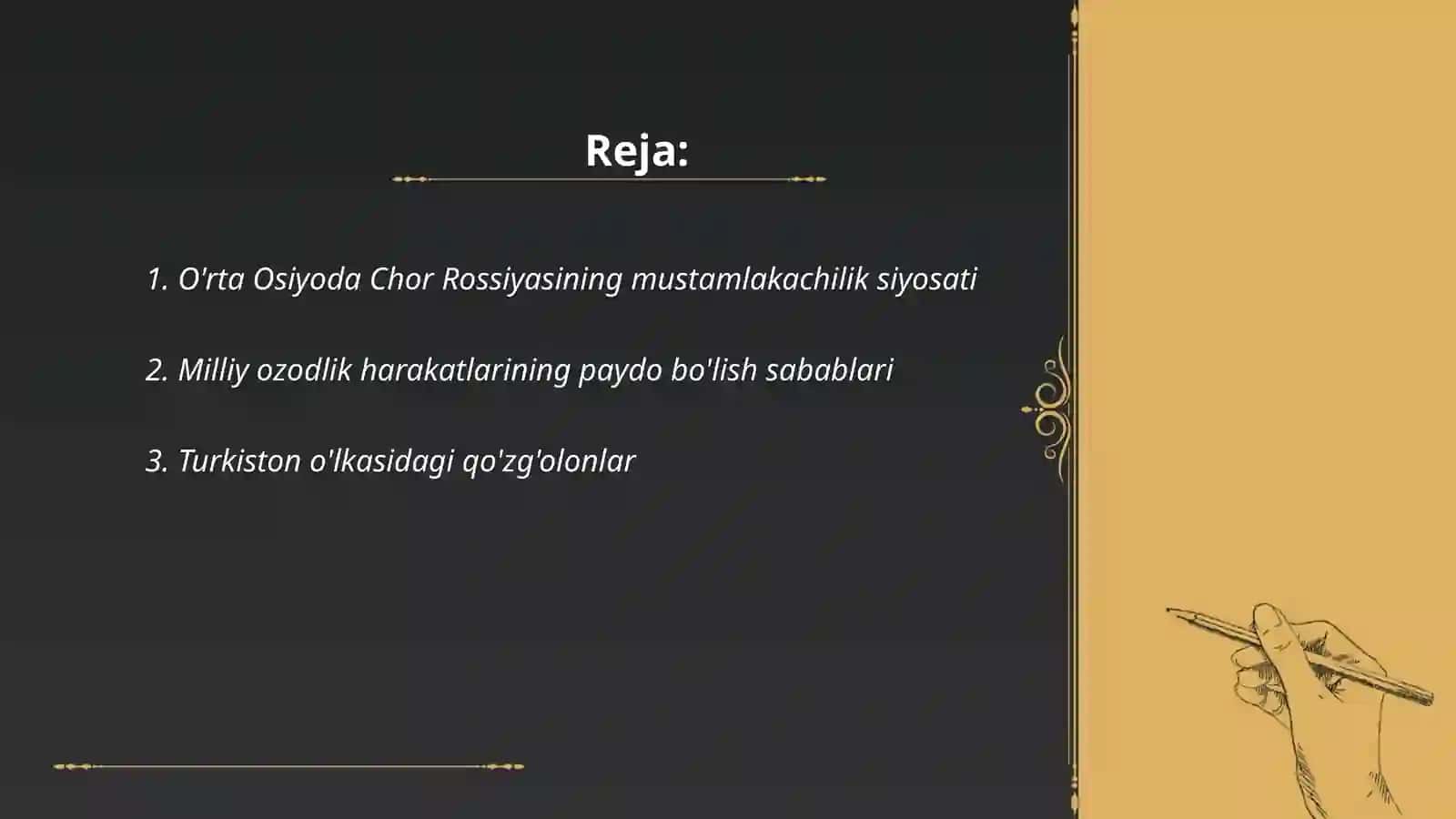 O'rta Osiyoda Chor rassiyasiga qarshi milliy ozodlik.xarakatlari va ularning oqibatlari 2