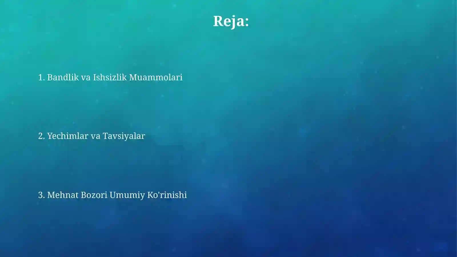 Bandlik va Ishsizlik Muammolari 2